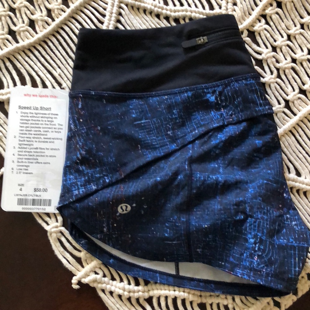NWT Lululemon speed up shorts